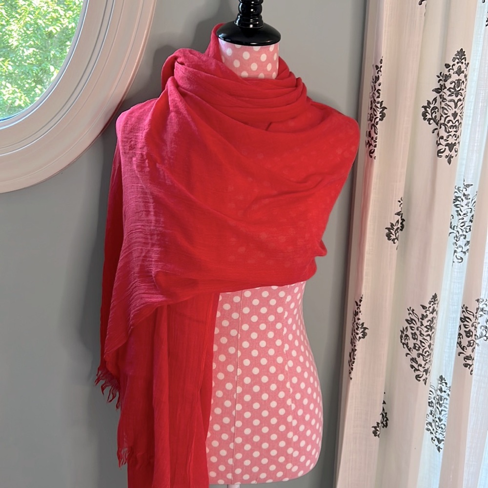 Lightweight Red Scarf Wrap - Versatile Women's Accessory